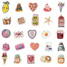 50张粉色地中海风格贴纸，少女心美学高品质涂鸦贴纸，适用于手机壳、剪贴簿等。 - 彩色 - 查看 6