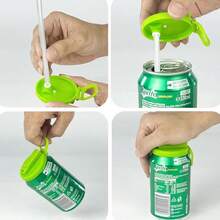 4pcs Soda Can Lids With Straws, Soft Drink Can Covers - Multicolor - View 3