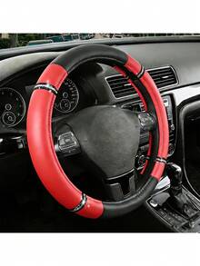 1 Stück universelle Strass-Echtleder Lenkradabdeckung, luxuriöse funkelnde Strass Anti-Rutsch Lenkradhülle, passend für die meisten Fahrzeuge 36-38cm, süßes und modisches Auto-Innenraum-Accessoire für Limousine, SUV und Lkw, geeignet für tägliches Fahren und Feiertagsdekoration - A - Übersicht 8