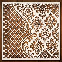 Reusable Vintage Floral Pattern Template, Suitable For DIY Wall Art, Scrapbooking And Embossing - Durable PET Plastic, Easy To Use 11.8 Inch X 11.8 Inch Template - A - View 8