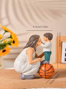 1pc Small Family Theme Resin Figurine Decor Craft, Suitable For Bookshelf, Desk, Living Room And Bedroom, Perfect For Wedding Art Decor, Mother's Day Gift, Birthday Gift, Graduation Gift, Etc. - A Family Of Three - View 12