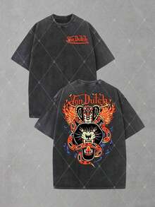 Camisetas nuevas de moda para hombre de primavera y verano. Camiseta gráfica de manga corta con cuello redondo, estilo vintage lavado y de gran tamaño, de Van Dutch Motorcycle Wing City Tour - Algodón suave con efecto vintage para viajes y uso diario casual, regalo perfecto para coleccionistas de marcas, camisetas para hombre, camiseta gráfica de estilo urbano. - Negro - Ver 7