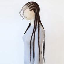 ZigZag Hair Tóc giả ren phía trước bện chất lượng cao - Với đường chân tóc được tỉa sẵn mềm mại, tóc giả ren phía trước bện tổng hợp màu đen hoặc nâu đậm, sợi tổng hợp chịu nhiệt, phù hợp để sử dụng hàng ngày, đi nghỉ lễ, dự tiệc, cosplay, Halloween. - Nhiều màu - Xem 4