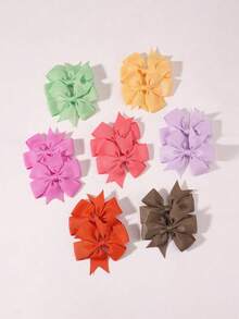 4/20/40/60个装优雅缎带扭结蝴蝶结发夹，适合女婴、儿童、幼儿，生日礼物套装 - 彩色 - 查看 2