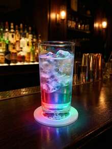 3/5/10个装LED发光杯垫，杯子装饰灯，适用于酒吧装饰、客厅、生日派对，也适用于情人节、母亲节、父亲节、返校季，可用作节日礼物、生日礼物、乔迁礼物、结婚礼物。 - 彩色 - 查看 3