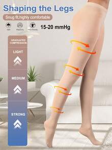 Women's Thin Elastic Light Compression Pantyhose, Breathable Soft, High Waist Sexy Skinny Pants, Comfortable - Multicolor - View 2
