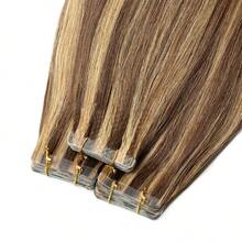 Tóc nối thẳng Yaki màu sáng, tóc thật Remy, kiểu dán, dài 12-24 inch, 20 lọn/gói, màu Yaki P4-27. - S4/27 - Xem 5