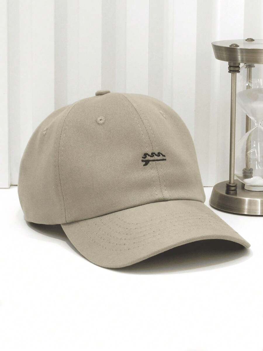 Unisex Men's And Women's Embroidered Adjustable Minimalist Dadhat Baseball Cap - Khaki - View 1