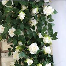 1.8m Artificial Rose Vine Decor - Romantic Fake Rose Garland, Wall Hanging Floral Vine, Artificial Green Plant Vines For Home Decor, Outdoor Patio, Wedding Ceremony, Holiday Celebration; Artificial Rose Vine Wall Hanging Flowers / Fake Flower Vines Greenery / Decorative Flower Garland For Doorway & Wall / Wedding Backdrop Decor; Extra Long 1.8m: Ample Length Covers Large Area, Suitable For Various Decoration Needs - White - View 7