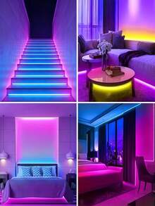 1-30m/Set Smart LED Strip Lights, 5050 RGB, Flexible Tape Lights For TV Backlight, Gaming Room, Christmas, Valentine's Day Decoration - 彩色 - 查看 8