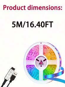 1-30m/Set Smart LED Strip Lights, 5050 RGB, Flexible Tape Lights For TV Backlight, Gaming Room, Christmas, Valentine's Day Decoration - 彩色 - 查看 13