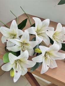 Artificial Lily Flower Decor, Living Room Decoration, Fake Flower, Wedding Floral Arrangement, Photography Prop - Multicolor - View 4