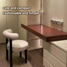 Soft Makeup Vanity Chair W/ Backrest Cozy Makeup Stool For Bedroom Home Decor A - 黑色 - 查看 3