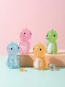 POKOJA LAND 1个闪亮水晶恐龙慢回弹捏捏乐玩具，柔软慢回弹，减压捏捏乐，便携式旅行解压玩具，适合所有年龄段，包括自闭症儿童，理想的节日礼物，可爱小饰品，生日礼物，复活节礼物，万圣节礼物，圣诞节礼物，圣诞袜填充物，手指玩具，儿童派对礼物，蓝色（男孩款），粉色（女孩款），儿童游戏，儿童玩具，男孩游戏，女孩游戏，儿童活动 - 彩色 - 查看 3