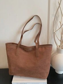 Túi xách cỡ lớn phong cách retro dành cho nữ, túi đeo vai thời trang cao cấp đa năng tiện dụng cho công sở. - màu nâu - Xem 6