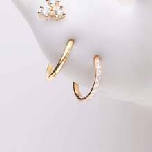 1 chiếc khuyên mũi bằng hợp kim titan G23 đính đá Cubic Zirconia, cỡ 16G, có các kích thước đường kính 6mm/8mm/10mm/12mm, phù hợp cho nữ giới khi xỏ mũi, dái tai, sụn tai, vành tai, xoắn tai. - Vàng - Xem 9
