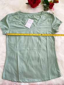 Cool Touch Polyamide And Elastane Dry Fit Fitness T-Shirt, Sports Blouse - 橄欖綠 - 查看 2