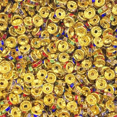 100 chiếc/gói, vòng khoan bằng thép không gỉ 7mm, chống phai màu, hạt đệm dùng cho vòng tay, phụ kiện trang sức tự làm.