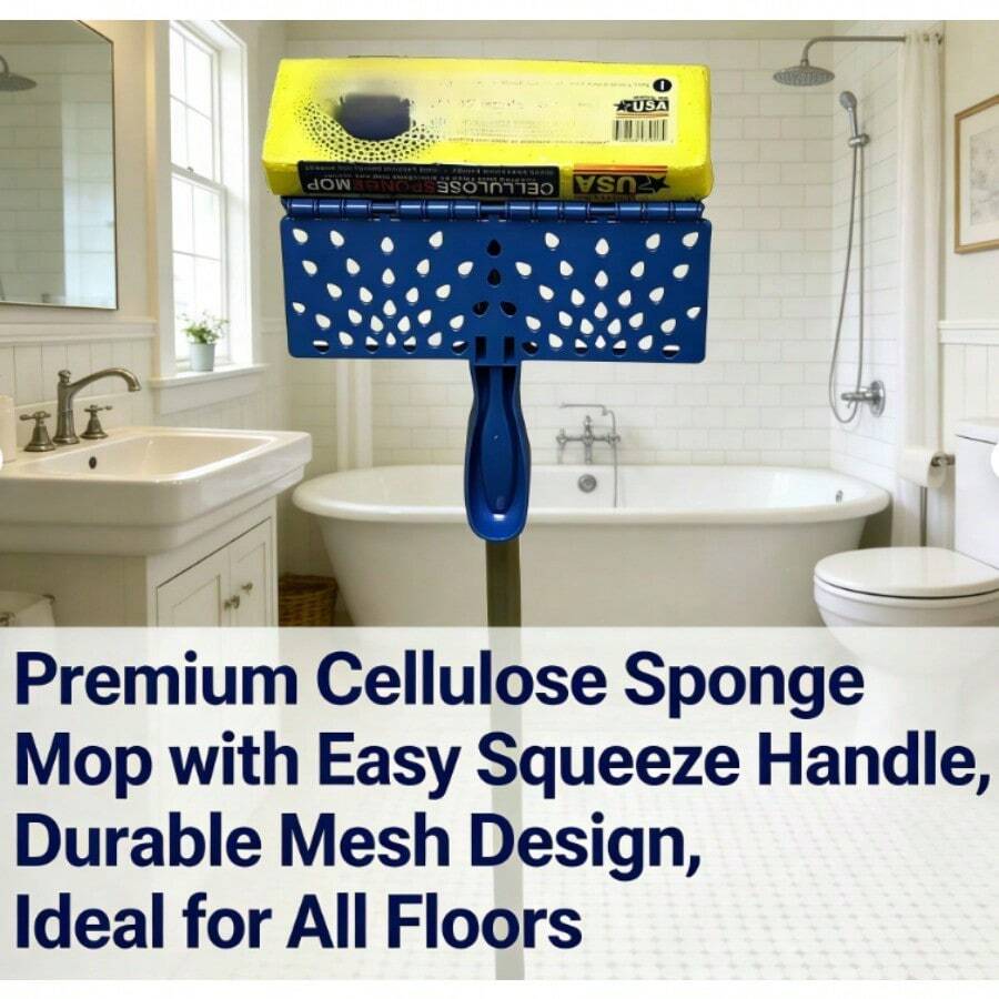 V.I.P. Squeeze Cellulose Sponge Mop, Heavy-Duty Floor Cleaning Mop For Home - Single - 查看 1
