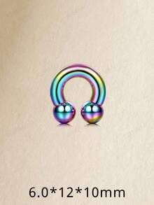 JIESIBAO 1件装圆形杠铃马蹄形怪兽螺旋球环 316L医用钢粗号耳环扩耳套装穿刺饰品 2G 4G 6G 8G - 馬蹄鐵環 - 查看 18