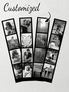 Custom Photo Film Strip, 1pc Personalised Photo Gift With 4 Images, Retro Style Print, Wedding Keepsake, Film Photography Gift, Custom Photo Bookmark,Personalized Customized Photo Strips,Wedding Photo Booth Cover,Movie Frame Save The Card,Editable Template,Personalized Gift,Custom Gift For Birthday,Valentine's Day Gift, - Multicolor - View 2