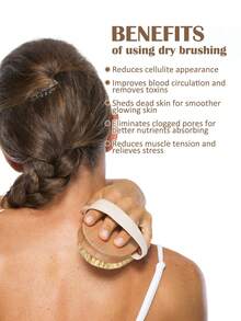 Bàn chải massage lông lợn rừng, bàn chải tẩy tế bào chết lông tự nhiên, bàn chải khô toàn thân, bàn chải tắm, massage các điểm huyệt đạo để loại bỏ da khô, bàn chải tắm tẩy tế bào chết, giúp dẫn lưu bạch huyết và tuần hoàn máu, bàn chải tẩy tế bào chết toàn thân dùng được cả khi ướt và khô, bàn chải massage toàn thân mềm mại khi tắm, tẩy tế bào chết sâu cho làn da mịn màng. - Màu be - Xem 4