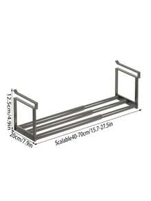 1pc Expandable Shoe Rack, Made Of Carbon Steel, Sturdy, Extendable Storage Shelf, Layered Shoe Holder, Wall-Mounted, Space Saving Organizer - A - View 5