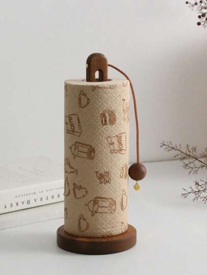 1/2 chiếc giá đựng giấy vệ sinh bằng gỗ hồng mộc, kiểu để bàn, giá đựng cuộn giấy vệ sinh, hộp đựng giấy vệ sinh dạng đứng, thích hợp cho nhà bếp và phòng tắm.