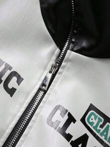 Nueva chaqueta de cuero para motocicleta para hombres, chaqueta de cuero para hombres, chaqueta de carreras de color contrastante para hombres, chaqueta deportiva de ajuste holgado de marca - Negro - Ver 8