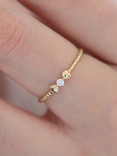 BALMORA 1pc Minimalist S925 Sterling Silver Couple Ring, Japanese Style Luxury Micro-Inlaid Zirconia Bow Knot Ring, Delicate Ins Style Band