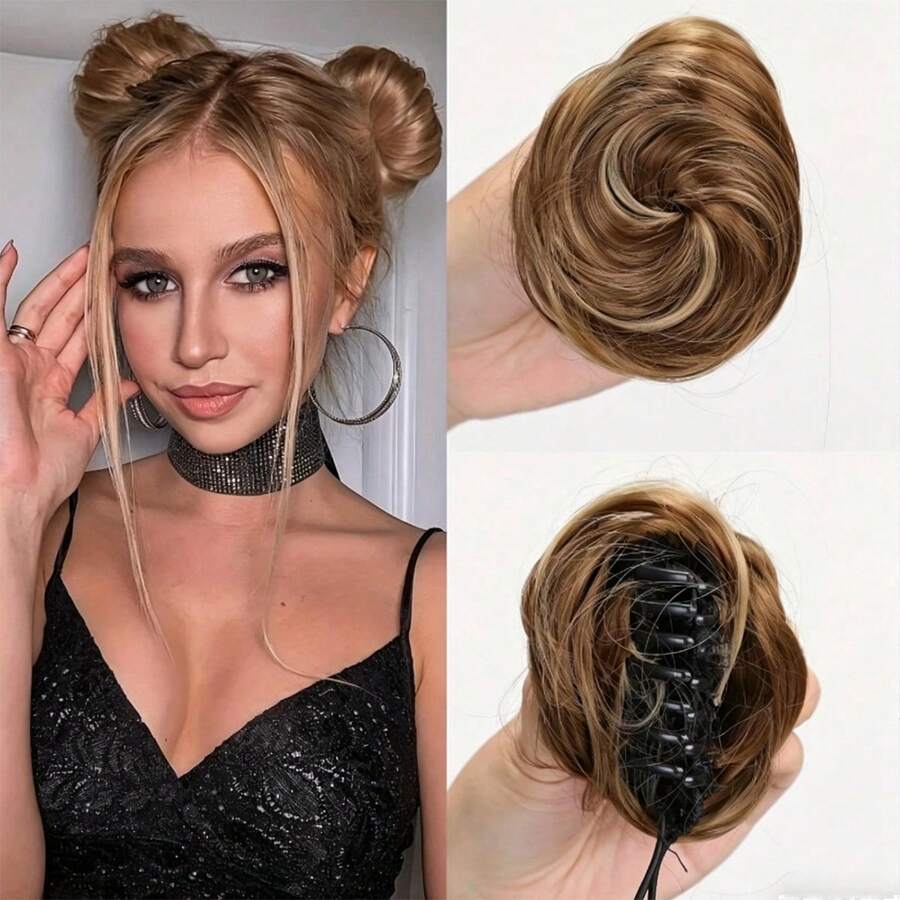 1pc Mini Claw Clip Hair Comb, Suitable For Messy Buns, Cat Ear Hairstyles - Multicolor - View 1