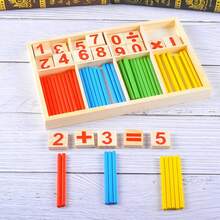 Wooden Math Learning Set With Numbered Blocks And Colored Counting Rods - Educational Counting Toys, Preschool STEM Learning Tools, Montessori Inspired Math Manipulatives, Kindergarten Number Recognition And Basic Arithmetic Practice Kit - Multicolor - View 3