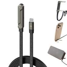 Sideways Phone Charger 240W Fast Charging Cable Invisible Stand Charging Cable Built-in Phone Stand for Smartphones Tablets 1PC - CC - Ver 1