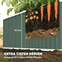 Metal Raised Garden Bed, 136 X 53 X 61 Cm Deep, With Protective Edges, Plant Labels, Gloves, And Open Bottom. - Green - View 4