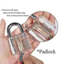 Transparent Practice Padlock - Lock Mechanism Training Kit For Learning & Skill Practice - A - View 3