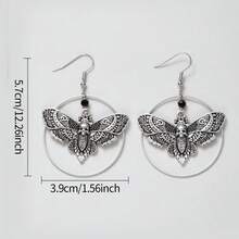 Bông tai hình đầu lâu bướm kiểu Gothic, mặt dây chuyền unisex, trang sức phong cách punk cổ điển, thiết kế thời trang mới. - 1 - Xem 2
