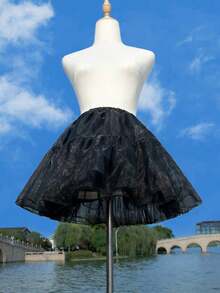 45cm Crystal Organza Tulle Skirt, Adjustable Fluffy Petticoat Underskirt With 2/3/4 Layers, Lolita Style, Suitable For Lolita, Wedding, Party, Cosplay, Dance - Multicolor - View 3