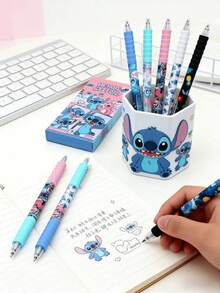 Disney 5pcs/Set Stiddy Cartoon Character Ballpoint Pen, A Gift For Students, A Holiday Gift, A Writing Tool, Stationery, Office Supplies, A Birthday Gift, A Party Gift, Suitable For Giving As A Gift - Multicolor - View 3