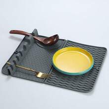 Silicone Dish Drying Rack, Drawer-Style Cutlery Organizer, Kitchen Utensil Storage Draining Mat - View 2