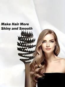 1把高品质发梳，防静电头皮按摩梳，梳齿柔软，可打造柔顺蓬松的秀发，适合所有发长； - 彩色 - 查看 3