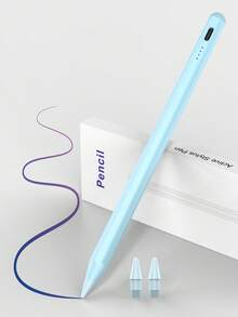 Bút cảm ứng độ nhạy cao, sử dụng pin 90mAh, tương thích với iPad 11/10/9/8/7/6, Air 7/6/5/4/3, Pro 13"/12.9"/11" 2018-2025, Mini 7/6/5, có chức năng phát hiện độ nghiêng và loại bỏ lỗi chạm lòng bàn tay, màu xanh nhạt. - Màu xanh nhạt - Xem 3