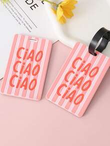 4pcs English Graphic Luggage Tags, PVC Material, Customizable, Creative, Suitable For Luggage Identification, Address Cards, Boarding Passes, Portable Labels, Essential Travel Accessories For Trips, Flights, Cruises, Suitcases, Backpacks, Ideal For Travel, Vacation, Summer, Back To School, Women's Travel Supplies, Mini Travel Bags, School Supplies Suitcase Tag Card Holder Name Tag Waterproof Airplane Holiday Essential Travel Essentials - Multicolor - View 13