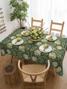 1pc-Morris Vintage Floral Tablecloth - Waterproof, Wrinkle-Free & Scratch-Resistant, Perfect For Indoor/Outdoor Dining, Parties & Everyday Use - Multicolor - View 6