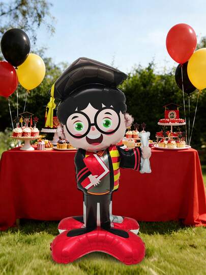 1pc Standing Graduate Foil Balloon, Graduation Boy Holding Book, Suitable For Graduation Ceremony, Graduation Party Decor, Classroom Decor, School Celebration, Home Graduation Atmosphere Decor, Indoor & Outdoor Photo Booth