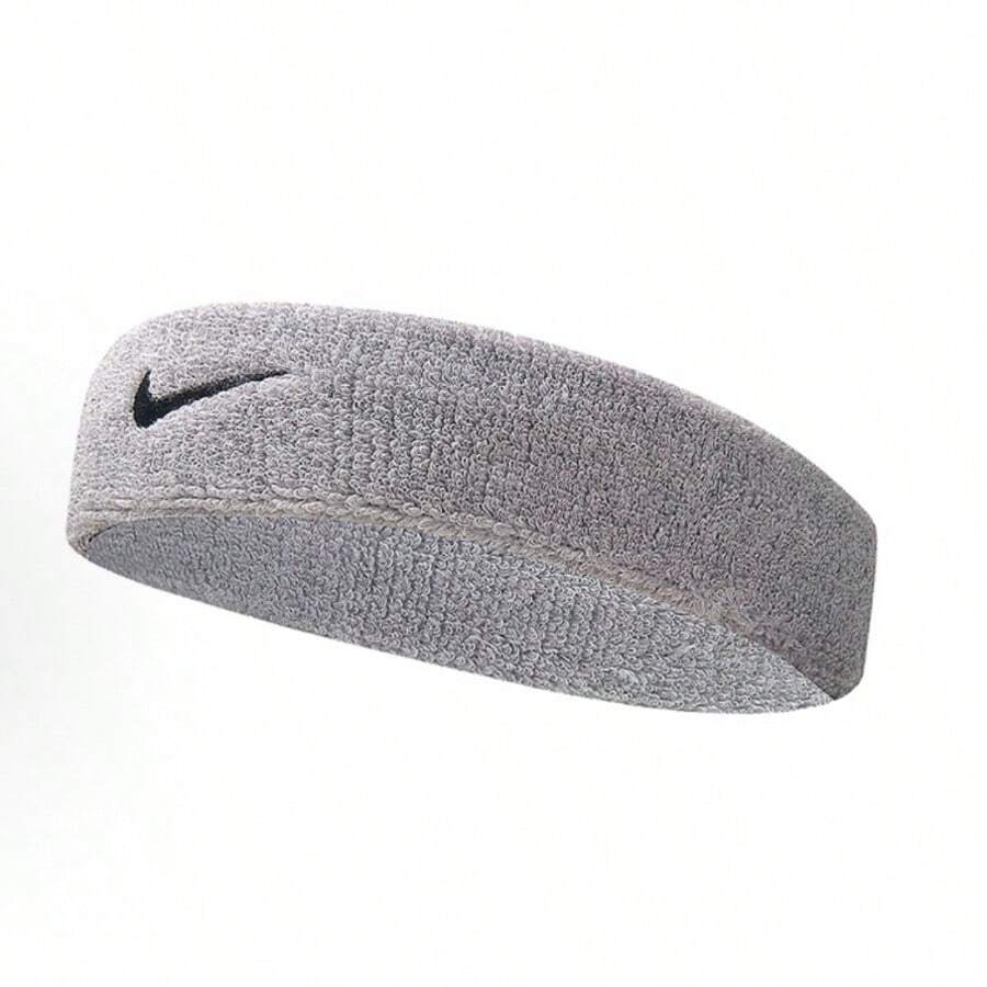 NIKE Premier Training Sport Headband - Thick, Soft, Cotton Blend, Moisture-Absolving - Light Grey - View 1