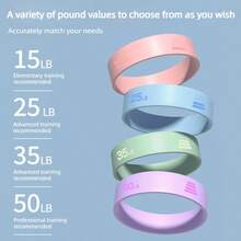 LINGPENG 15磅-50磅瑜伽弹力环不同级别弹力瑜伽带拉伸带健身带家用锻炼 - 彩色 - 查看 4