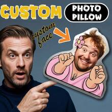 定制照片手印抱枕 - 趣味搞怪礼物，逼真3D打印人脸设计，柔软毛绒面料，个性化礼物，可水洗，可爱，心形，柔软定制，个性化，送给男朋友的理想礼物，送给女朋友的理想礼物，生日礼物，周年纪念礼物，沙发装饰抱枕，万圣节主题，经久耐用 - 上傳圖片客製化抱枕 - 查看 9