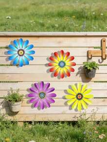 1pc/4pcs Metal Floral Decor Suitable For Home, Garden, Party, Wedding, Bedroom, Living Room And Wall Decoration - Multicolor - View 18