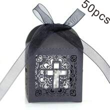 Hộp kẹo hình thánh giá rỗng màu đen, quà tặng nghi lễ tôn giáo trong lễ rước lễ. - Xem 7