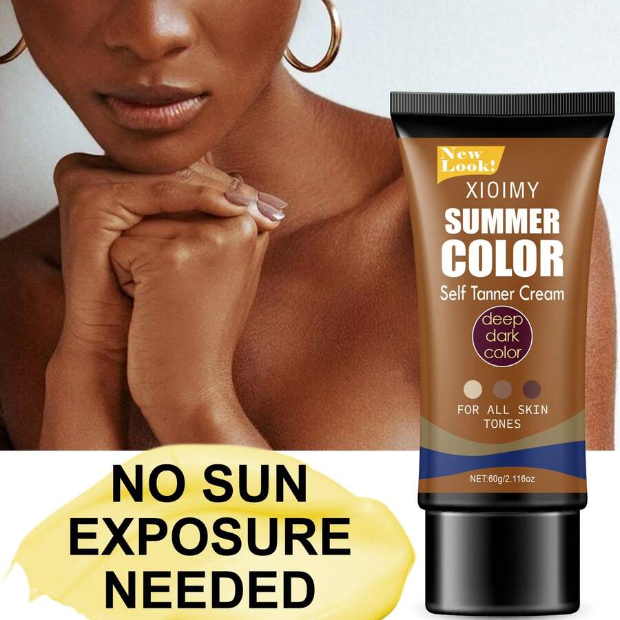 Xioimy 无日晒美黑身体油，深层滋润，不含酒精，富含维生素E，保湿不油腻，效果持久，打造古铜色光泽，适合所有肤质，夏季护肤，无日晒美黑产品 - 黃色 - 查看 1